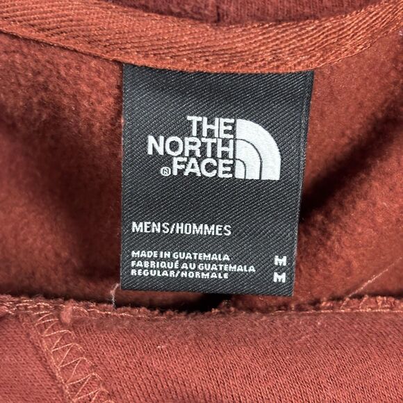 North Face Hoodie Men's Medium Burgundy Pullover Sweatshirt Outdoor Logo Fleece - Picture 6 of 9